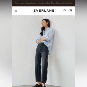 Everlane rigid high rise jeans - size 26 black